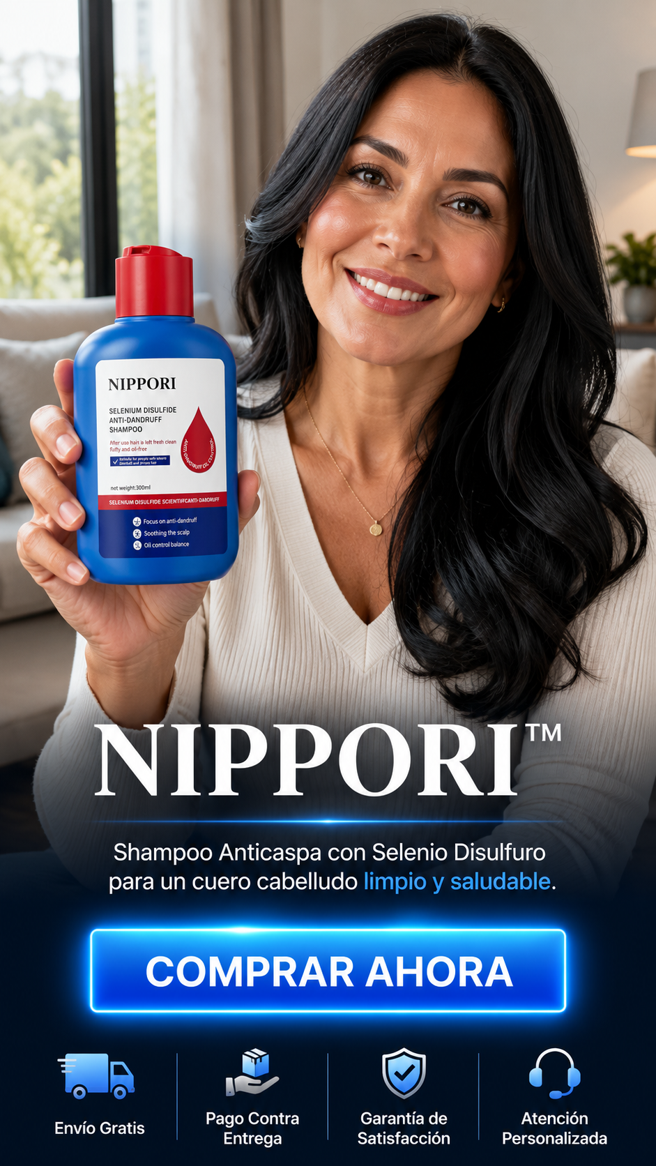 NIPPORI™ Shampoo Anticaspa-ayuda a controlar la caspa y mantener un cuero cabelludo limpio y saludable.