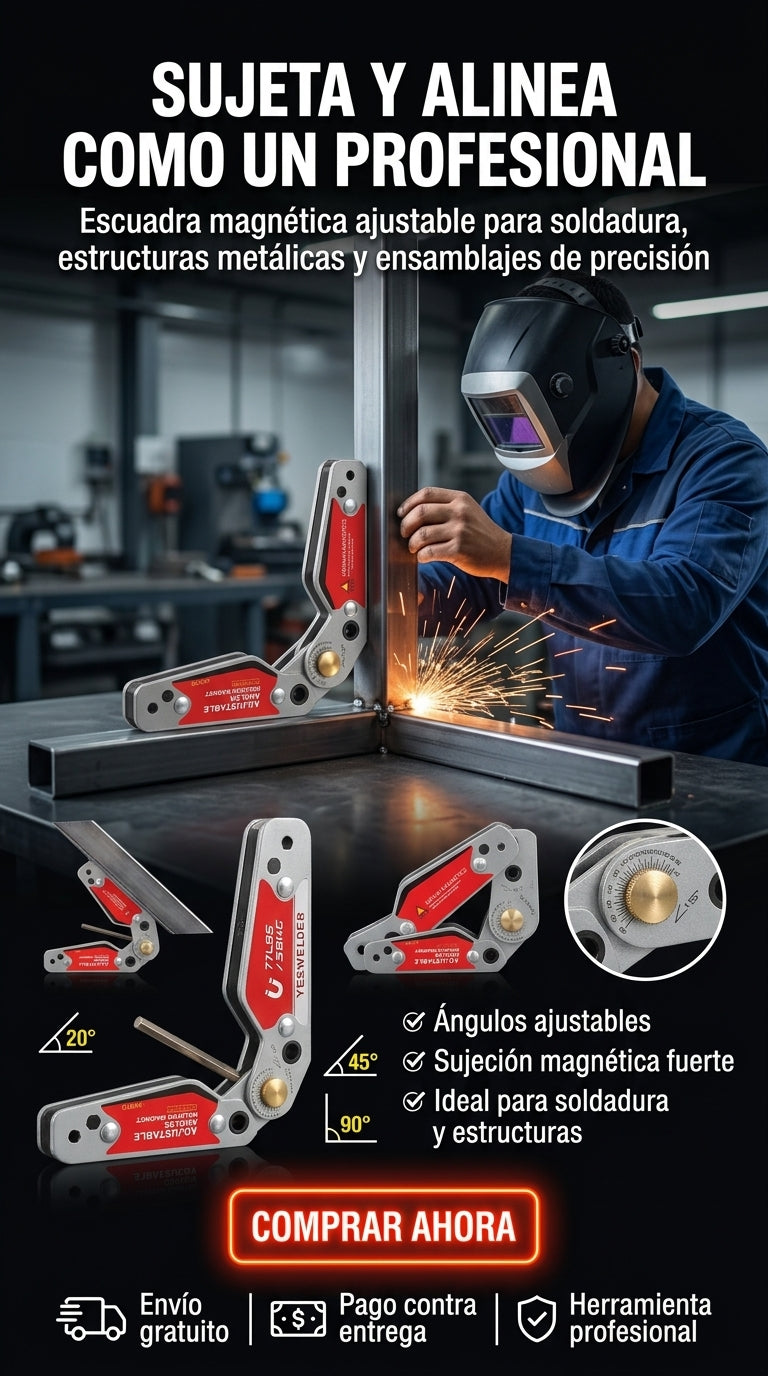 WeldLock Pro™ – Escuadra Magnética Ajustable para Soldadura