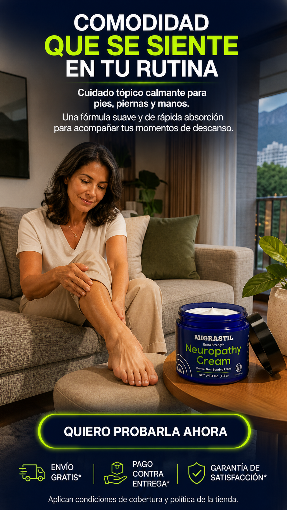Neuropathy Cream-para brindar una sensación calmante y mayor comodidad en pies, piernas y manos.