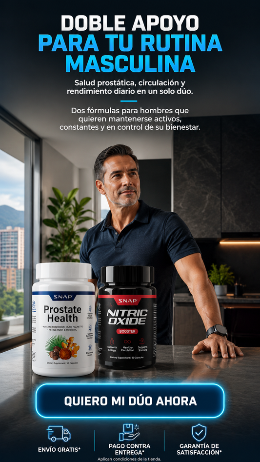 COMBO PROSTATE HEALTH+NITRI OXIDE-Apoyo para la salud prostática, la circulación y un estilo de vida activo.