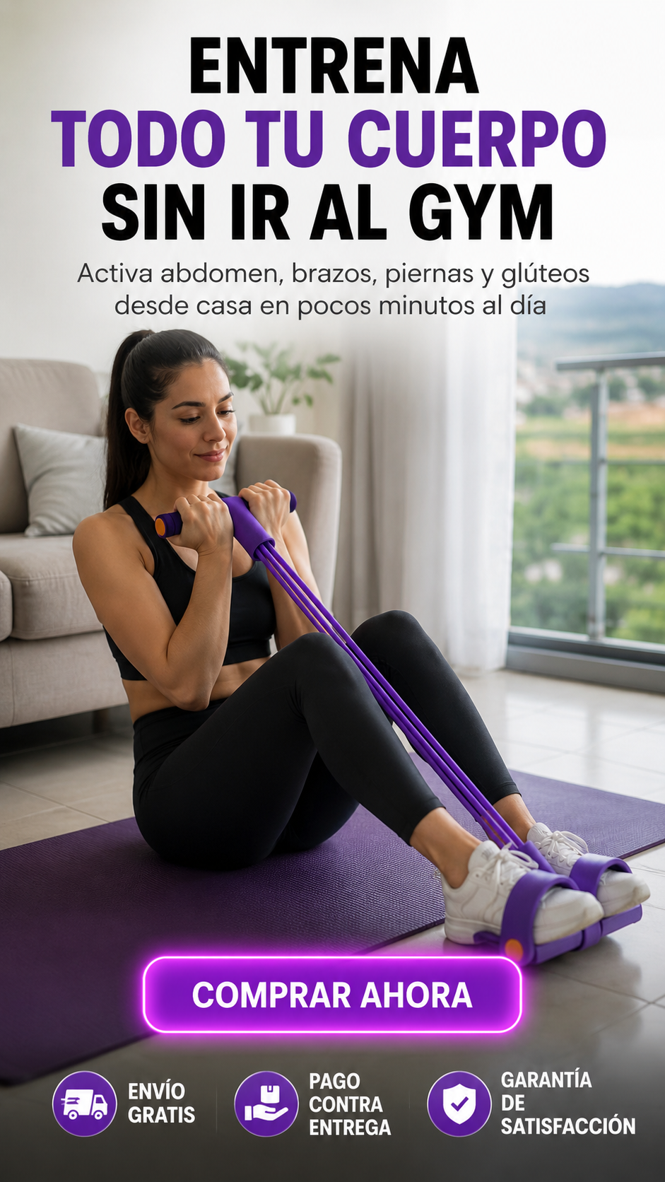 BODYFLEX 4EN1- Entrena Abdomen, Brazos, Piernas y Glúteos Desde Casa