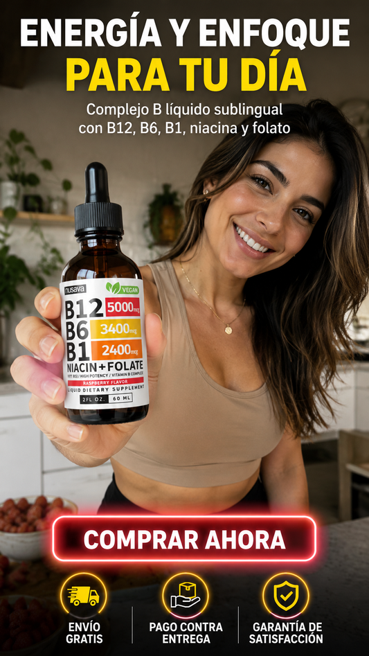 NUSAVA B12 B6 B1 NIACIN + FOLATE- complejo B liquido