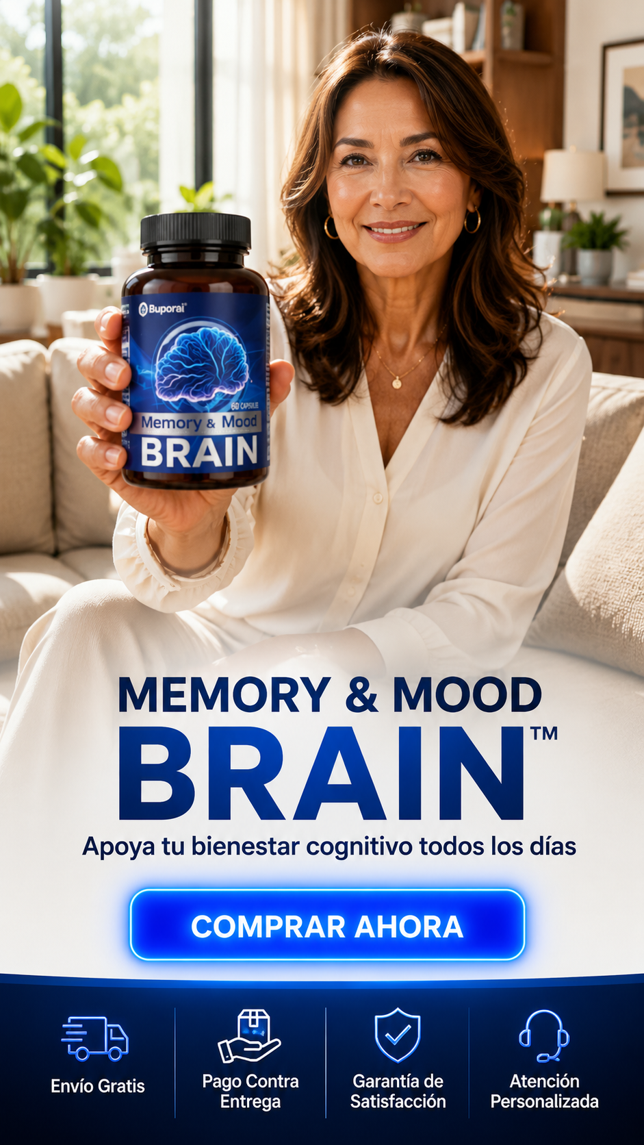 Memory & Mood BRAIN-Complejo B para apoyar el funcionamiento normal del sistema nervioso