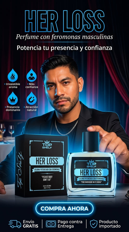 HER LOSS-“Colonia premium para proyectar seguridad, presencia y una impresión inolvidable”