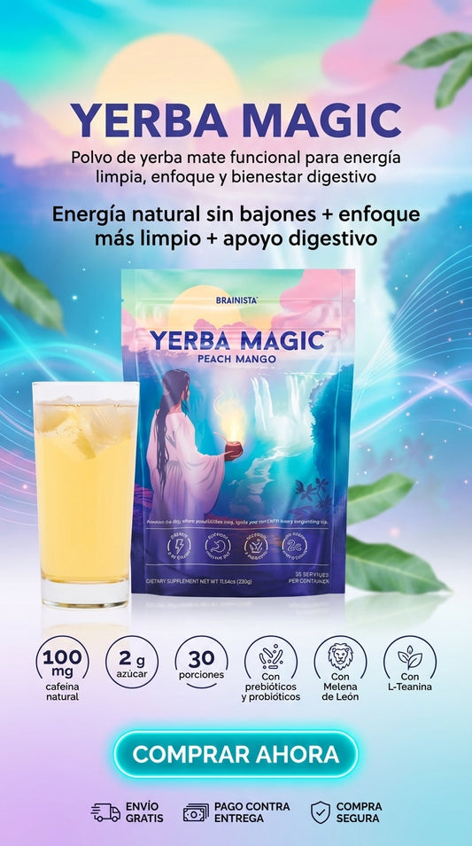 YERBA MAGIC-Bebida funcional de yerba mate para energía limpia, enfoque y apoyo digestivo