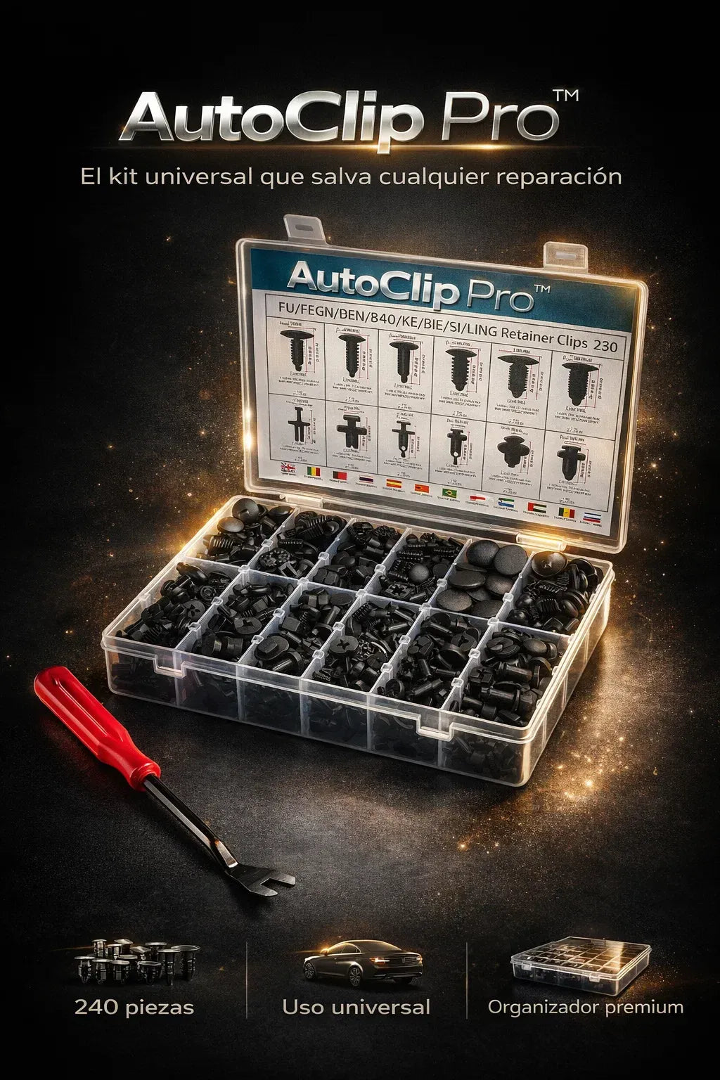 AutoClip Pro Kit Universal 240 piezas