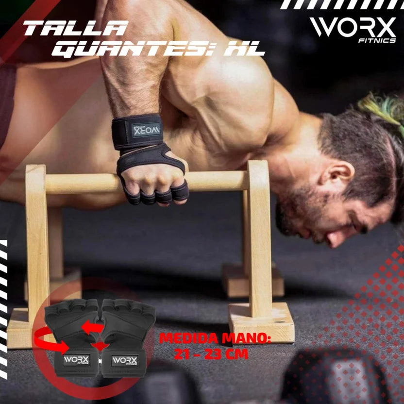 Guantes con muñequera para gimnasio