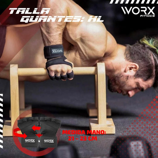 Guantes con muñequera para gimnasio